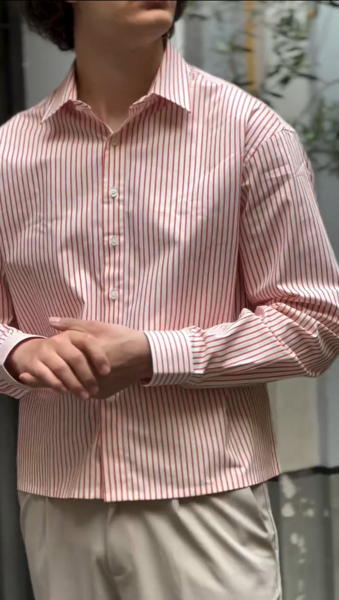 striped shirt white/red ( Pre-Order)